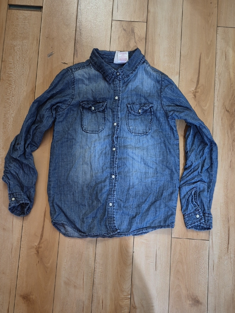 Girls Size 10 Japna Kids Washed Denim Button-Down Shirt